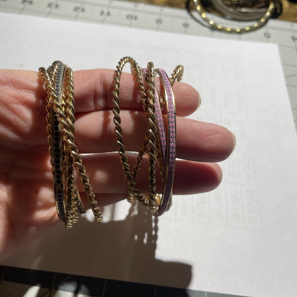 Elegant Gold/Black and Gold/pink Bangle Set